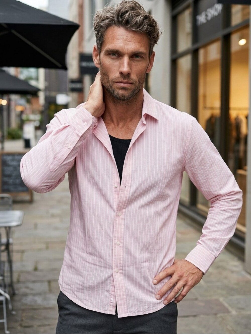Apt. 9 Men Slim Fit Wrinkle Free Dress Shirt Rust Check Long Sleeve Button Down